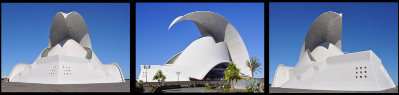 Auditorio de Tenerife, Gebäude von mehreren Seiten. 