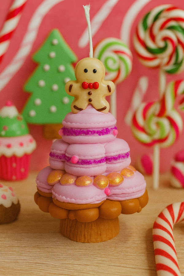 Bougie macaron de Noël parfum madeleine