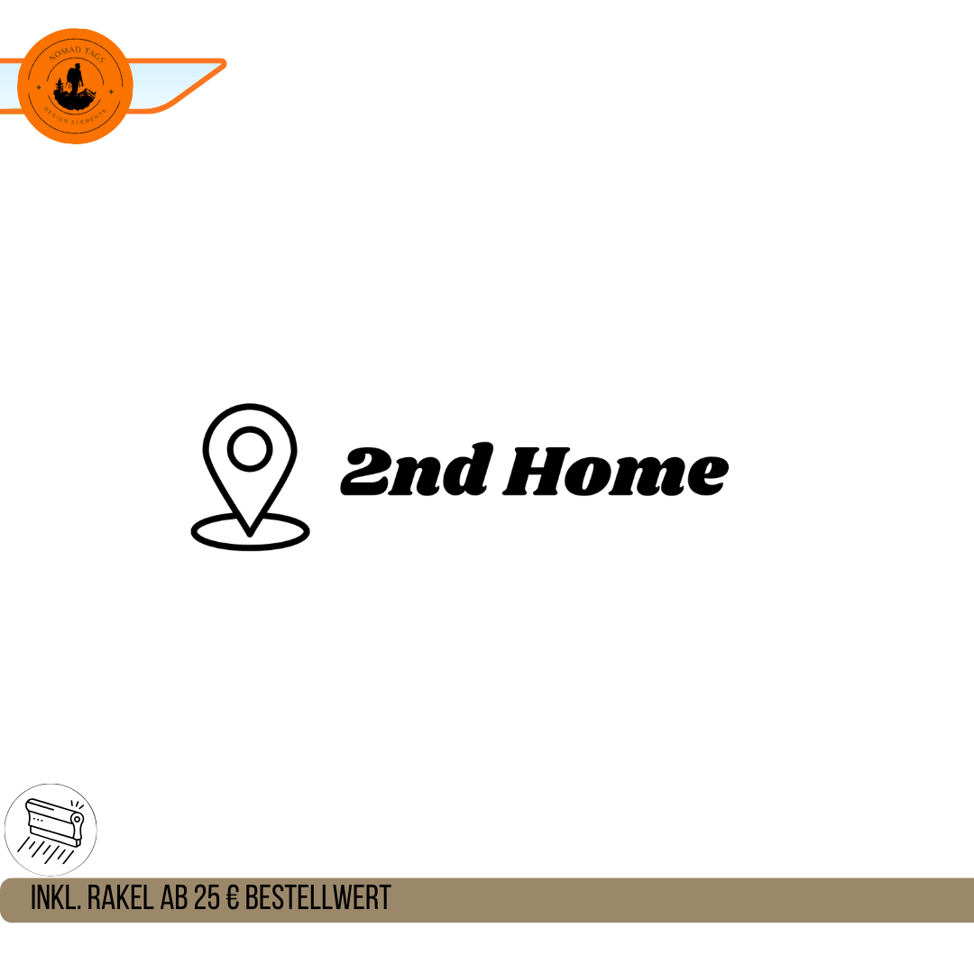 „2nd Home“ Camper Aufkleber – Vanlife Vinyl Sticker für Wohnmobil, Campervan & Reise-Fahrzeuge