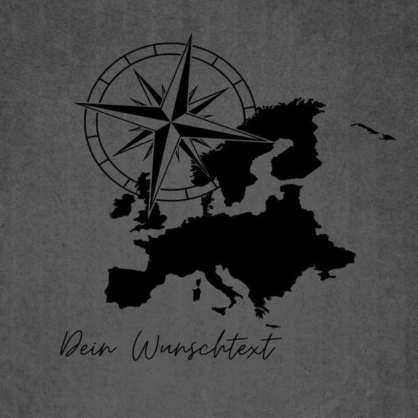 Kompass Europa – Vinyl Aufkleber mit Wunschtext