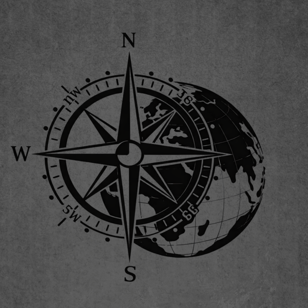 Kompass & Windrose Weltkarte Aufkleber – Vanlife Camper Sticker aus Oracal Markenvinyl