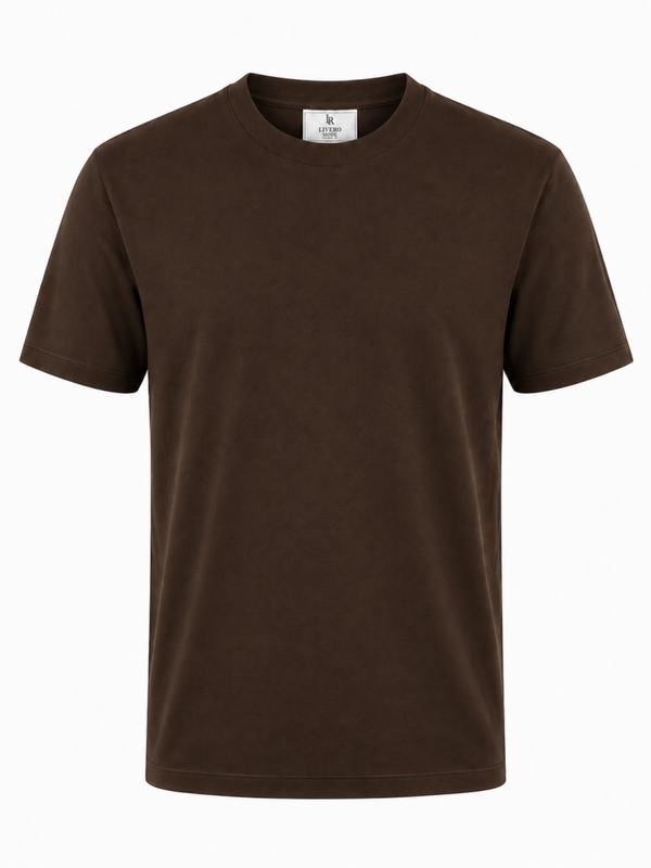 Glans t shirt donker bruin