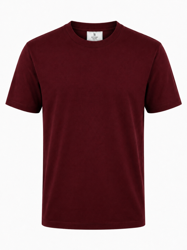 Glans t shirt donker bordeaux