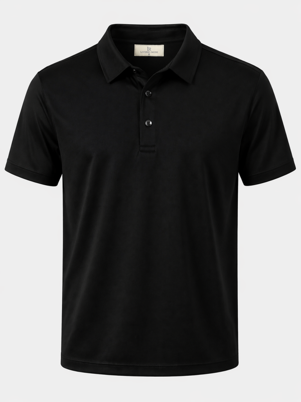 Glans Polo Shirt Zwart