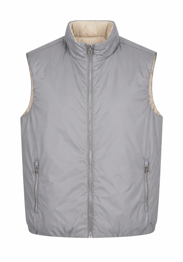 TWEEZIJDIG RESORT BODYWARMER LICHT GRIJS