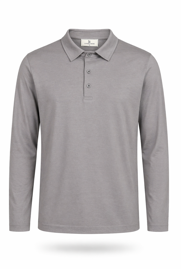 Glans Polo Langemouw Grijs