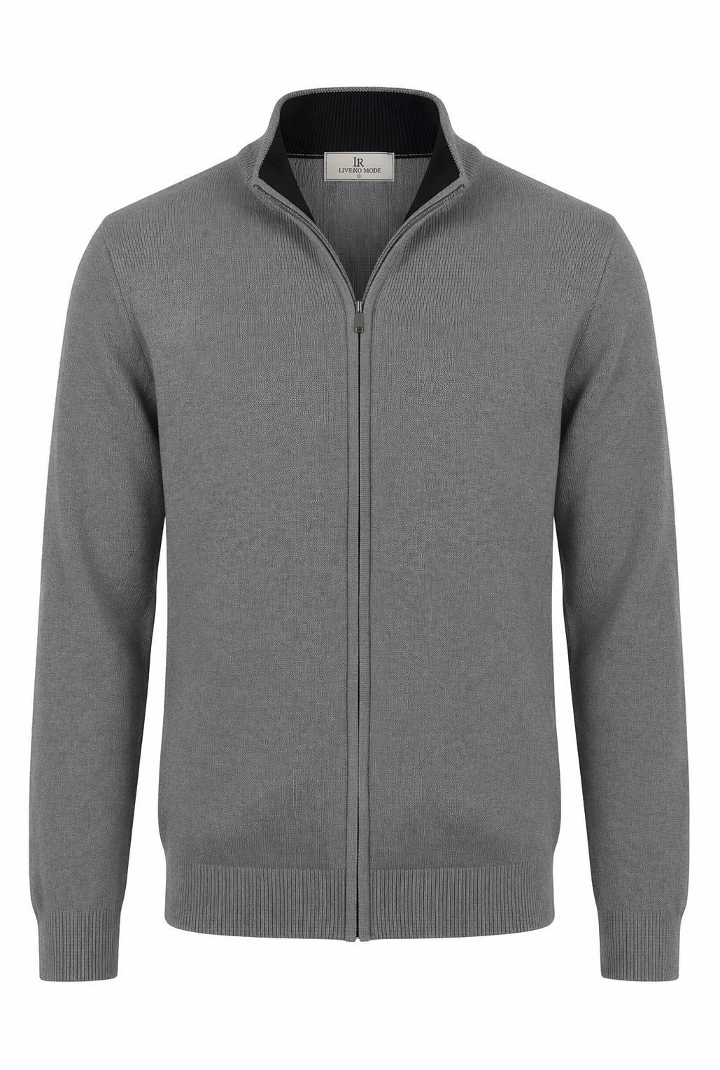 KNITWEAR SIGNATURE VEST GRIJS-ZWART