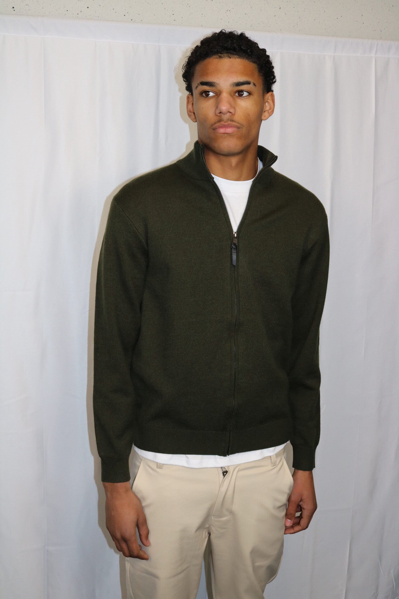 KNITWEAR SIGNATURE VEST GROEN