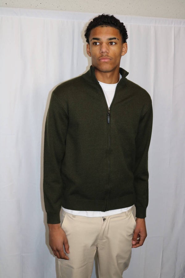 KNITWEAR SIGNATURE VEST GROEN