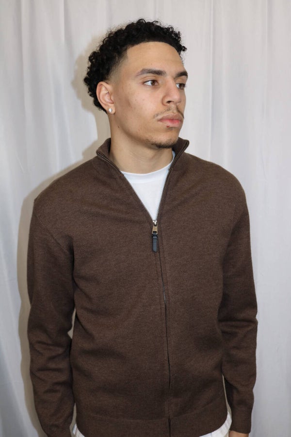 KNITWEAR SIGNATURE VEST BRUIN