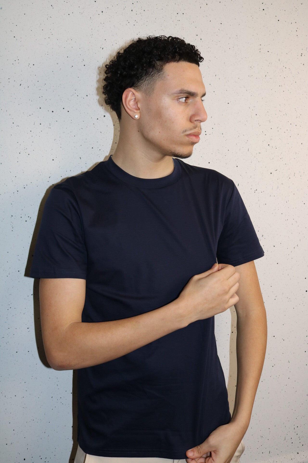 Glans T-shirt Donkerblauw