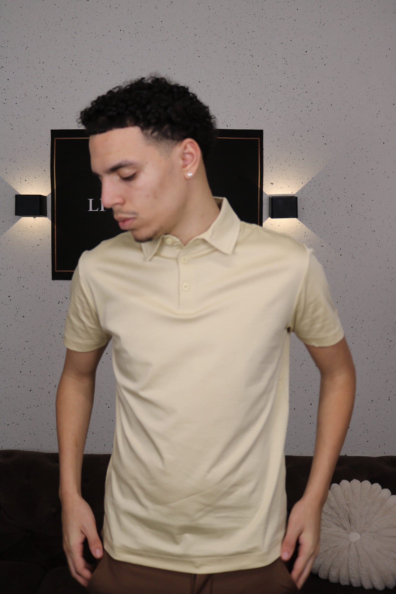 Glans Polo Shirt Beige