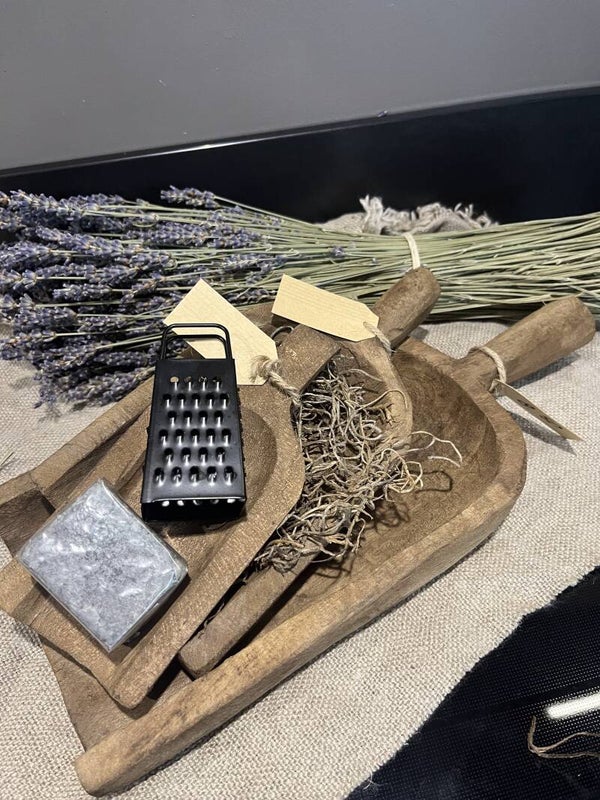 Decoratie Schepje Hout met Handvat