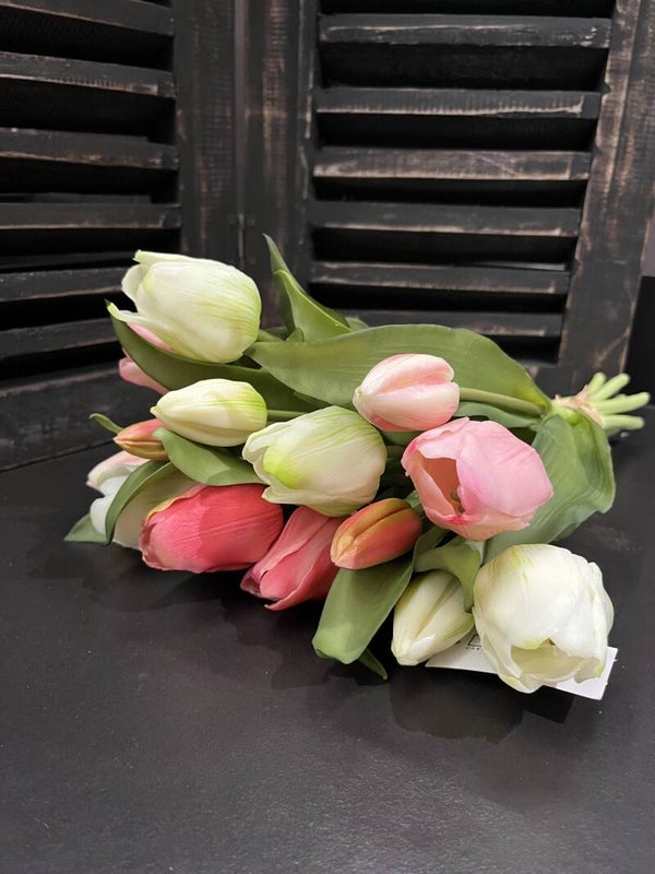 Tulpen Real Touch Wit/Roze/Pink Bundel 7 Tulpen