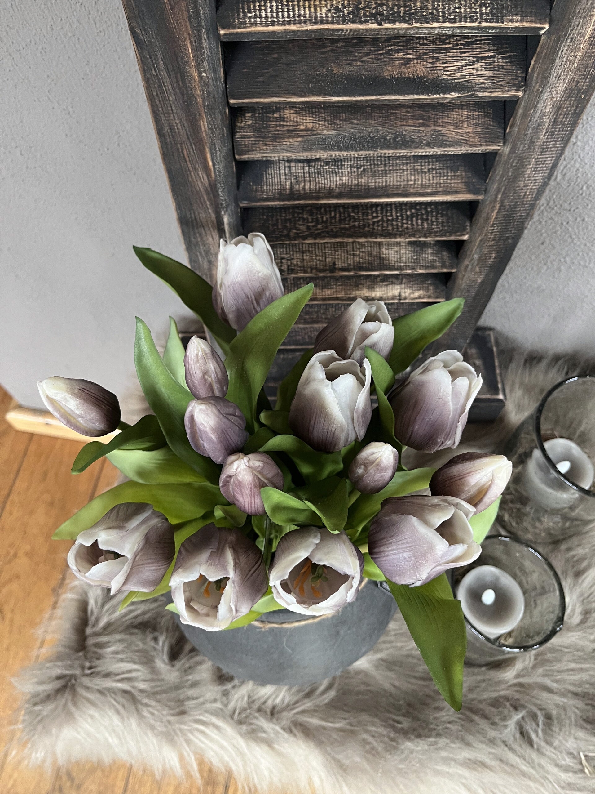 Tulpen Real Touch Oud Paars Bundel 7 Tulpen