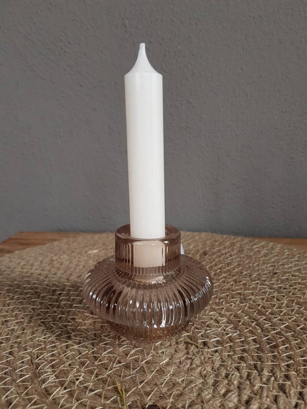Theelicht glas bruin