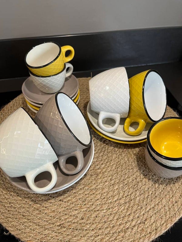 Cappuccino kop en schotel 8 delig