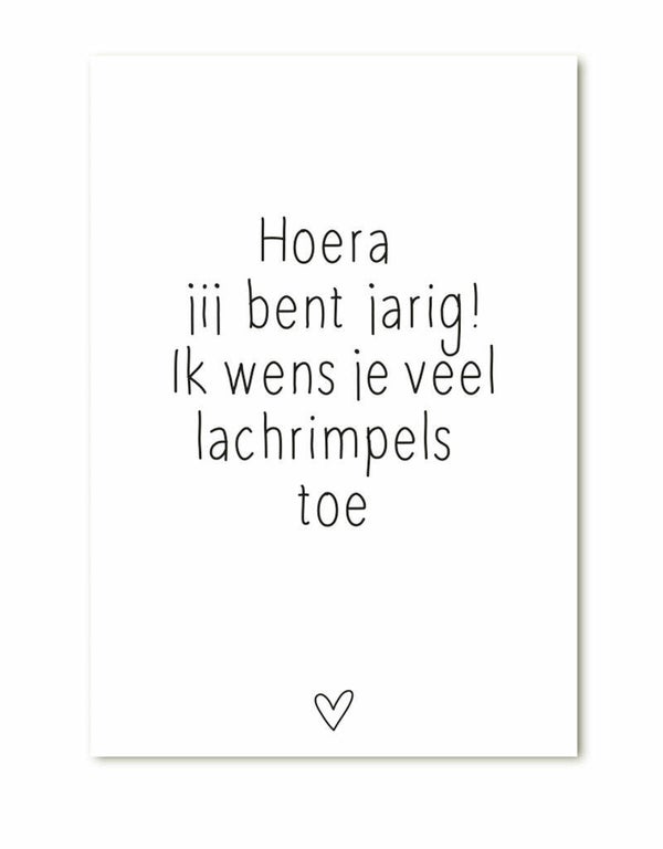 Zoedt cadeaukaartje "hoera jij bent jarig"