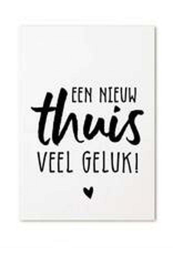 Zoedt cadeaukaartje "een nieuw thuis veel geluk"