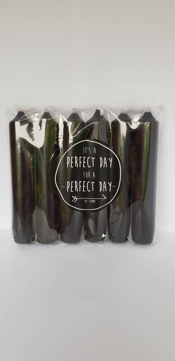 Rustik Lys kaarsen 6 stuks Black