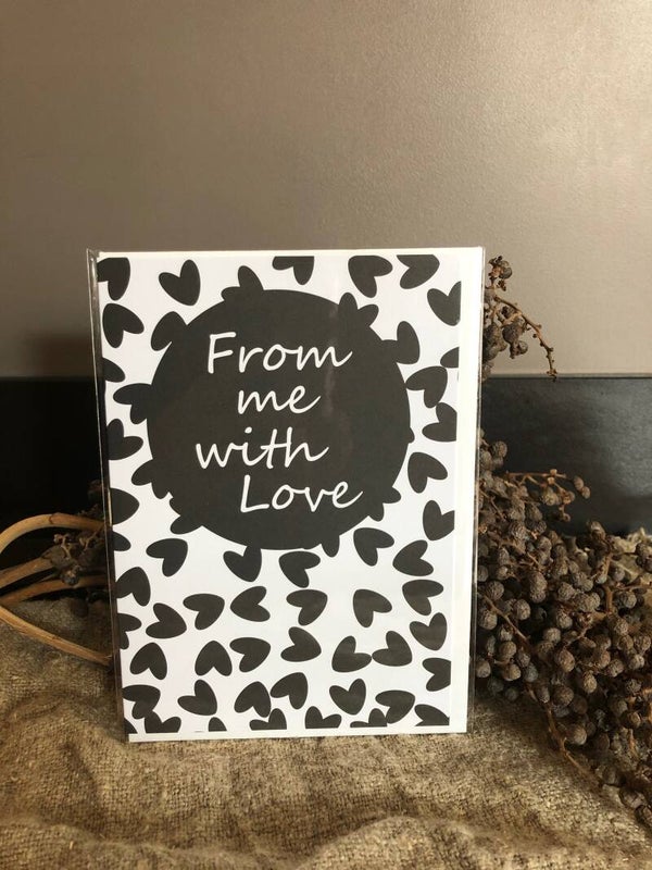 Wenskaart "from me with love"