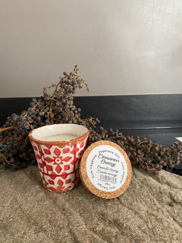 Geurkaars in pot (keramiek) klein