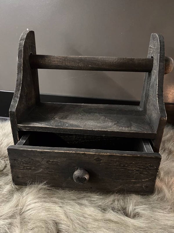 Keukenrol Houder met Lade Vintage Grey