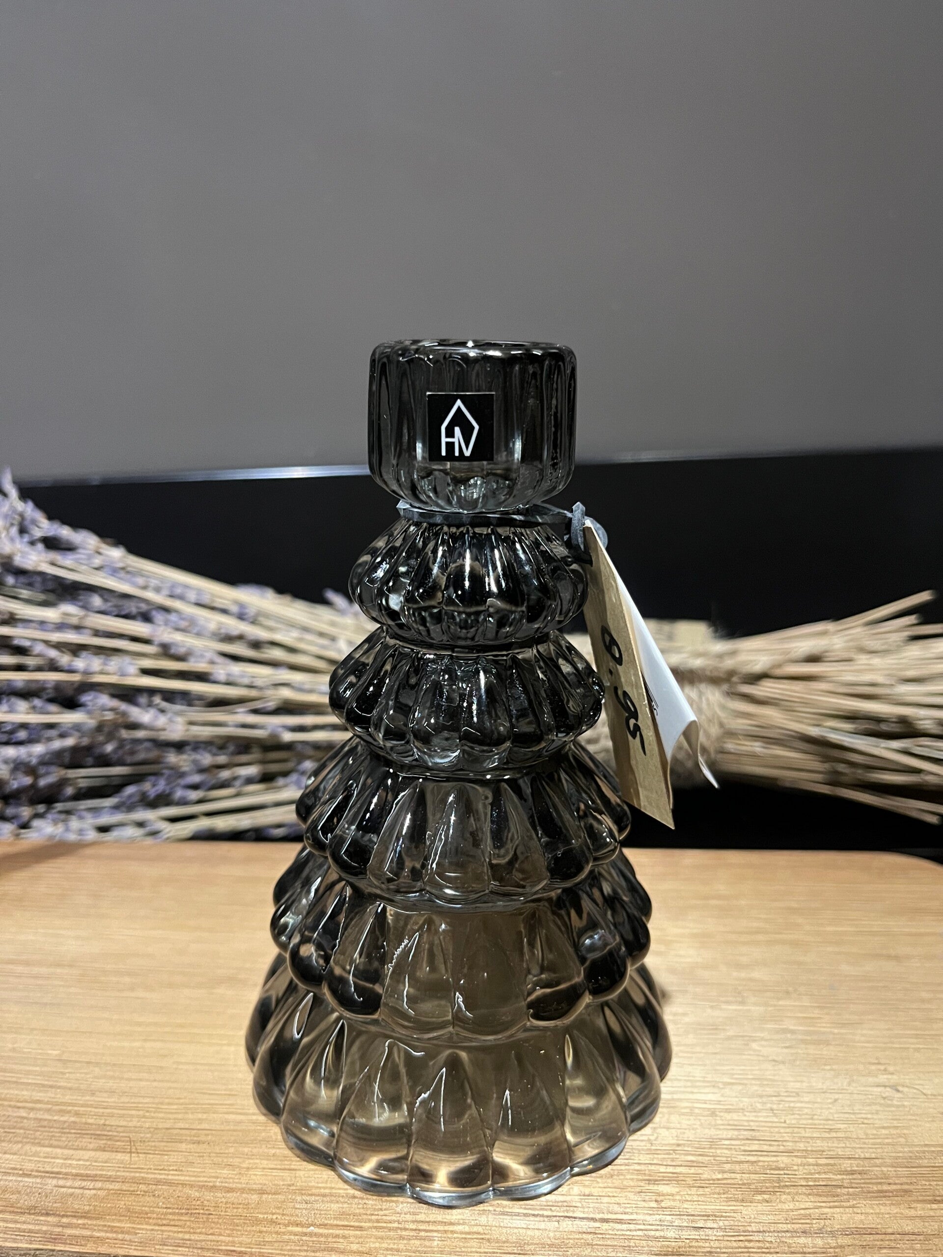 Housevitamin Kandelaar Kerstboom Glas Smokey Grey