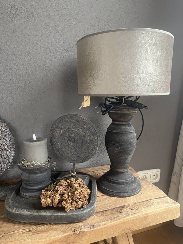 Tafellamp met Velours Lampenkap Landelijke Stijl