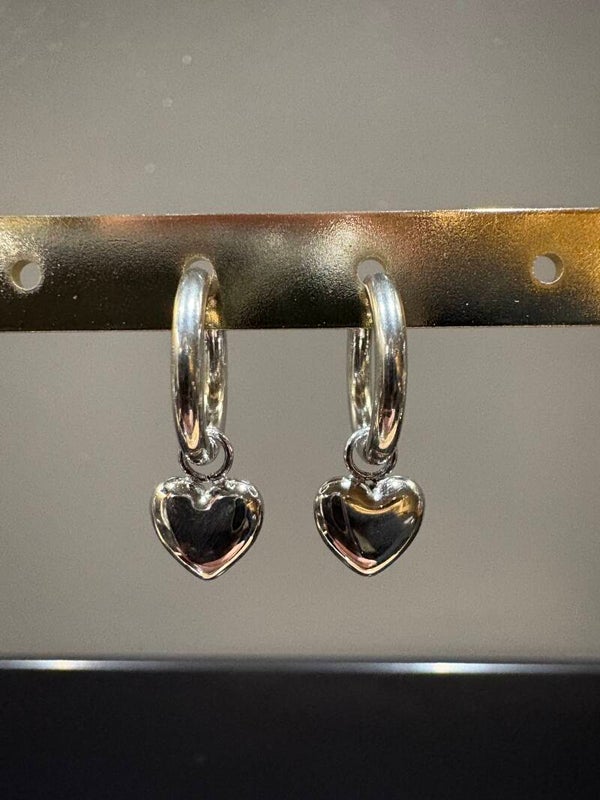 Oorring ' Zilver' Met Hartje