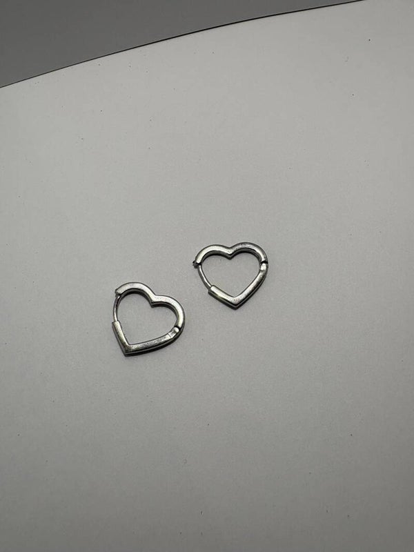 Oorring 'ZIlver' Hart Met Zirkonia