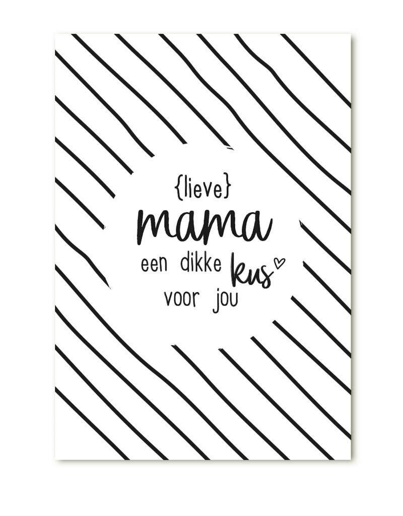 Zoedt cadeaukaartje "lieve mama een dikke kus voor je"