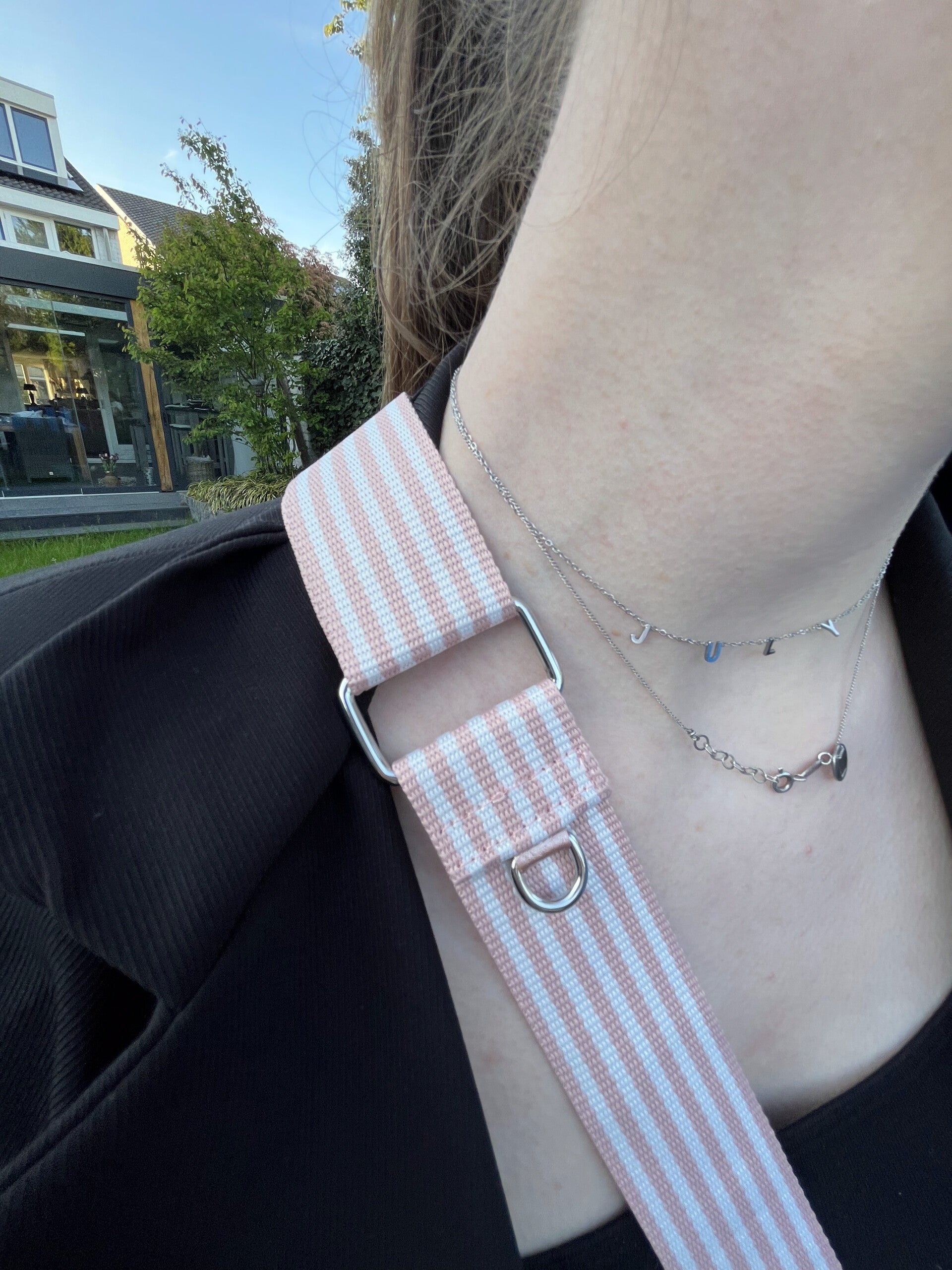 Telefoon Tasje Crossbody Rosegoud Met Verstelbare Riem/Bagstrap Kunstleder