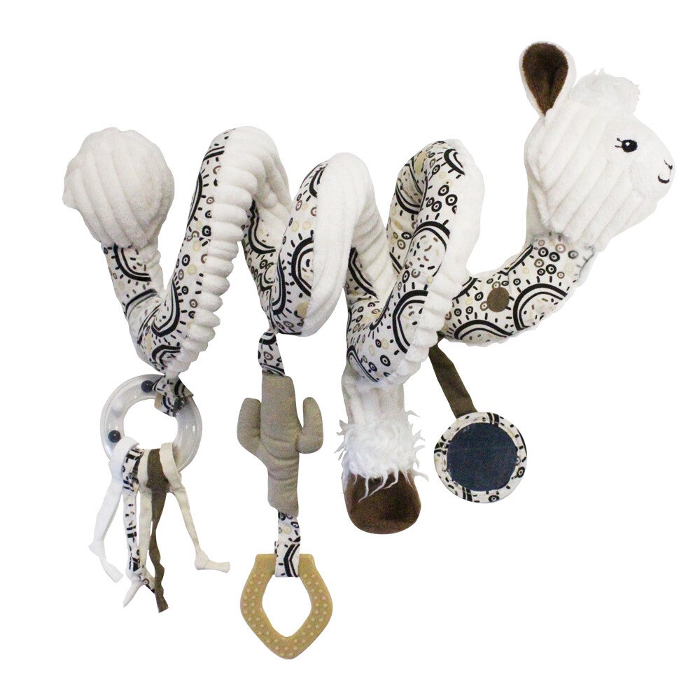 Les Deglingos Kinderwagenspanner Spiraal Lama wit