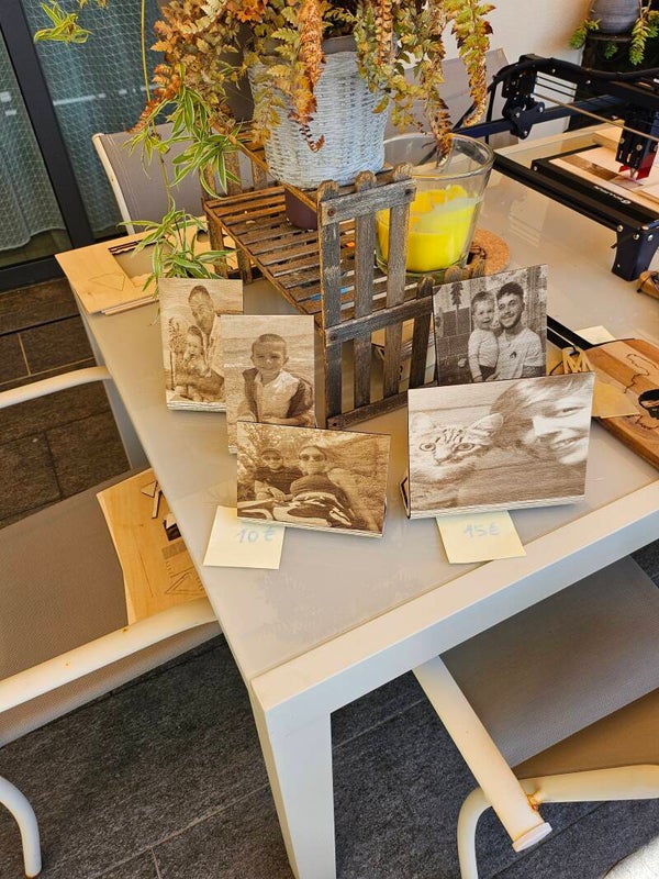 Photo personnalisé gravure laser sur bois