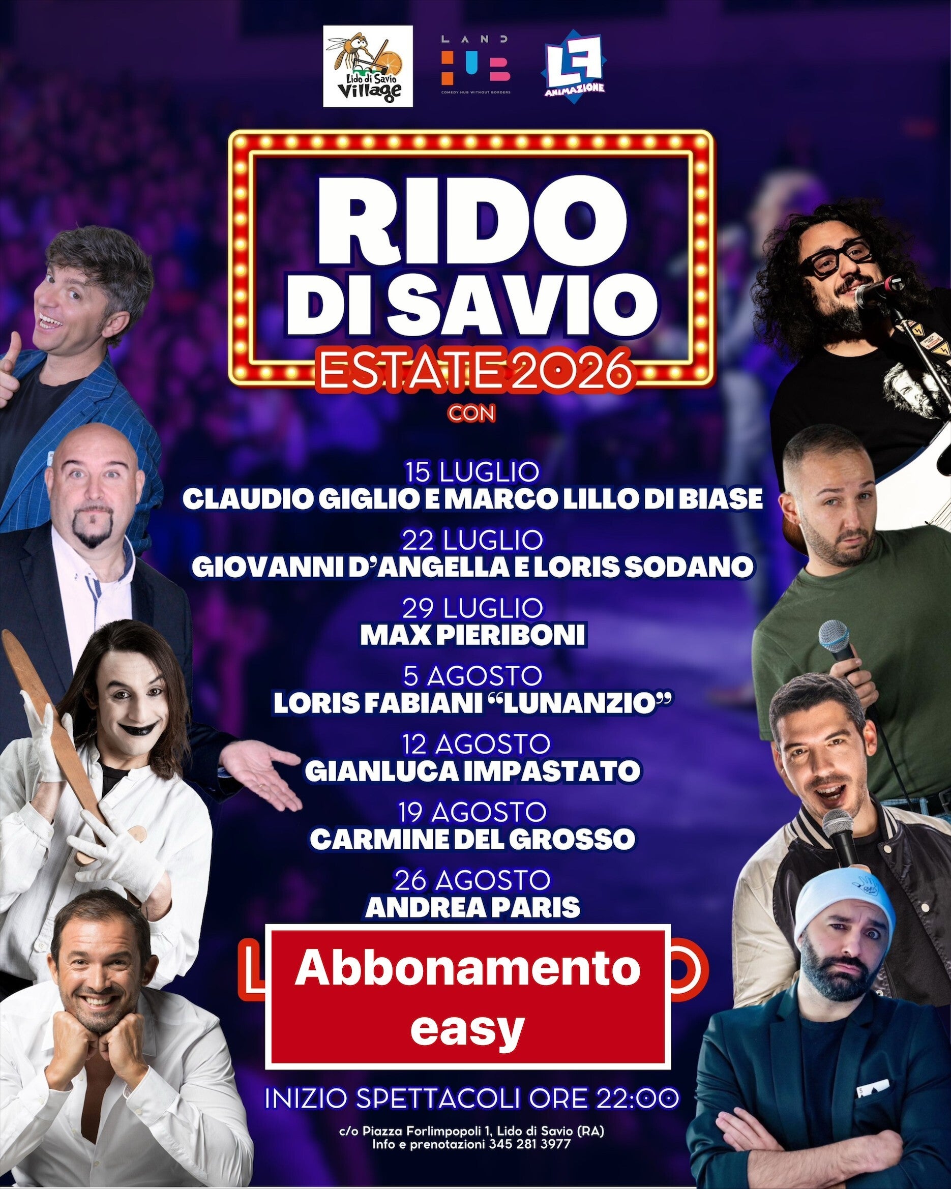 abbonamento rido di savio 3° fila