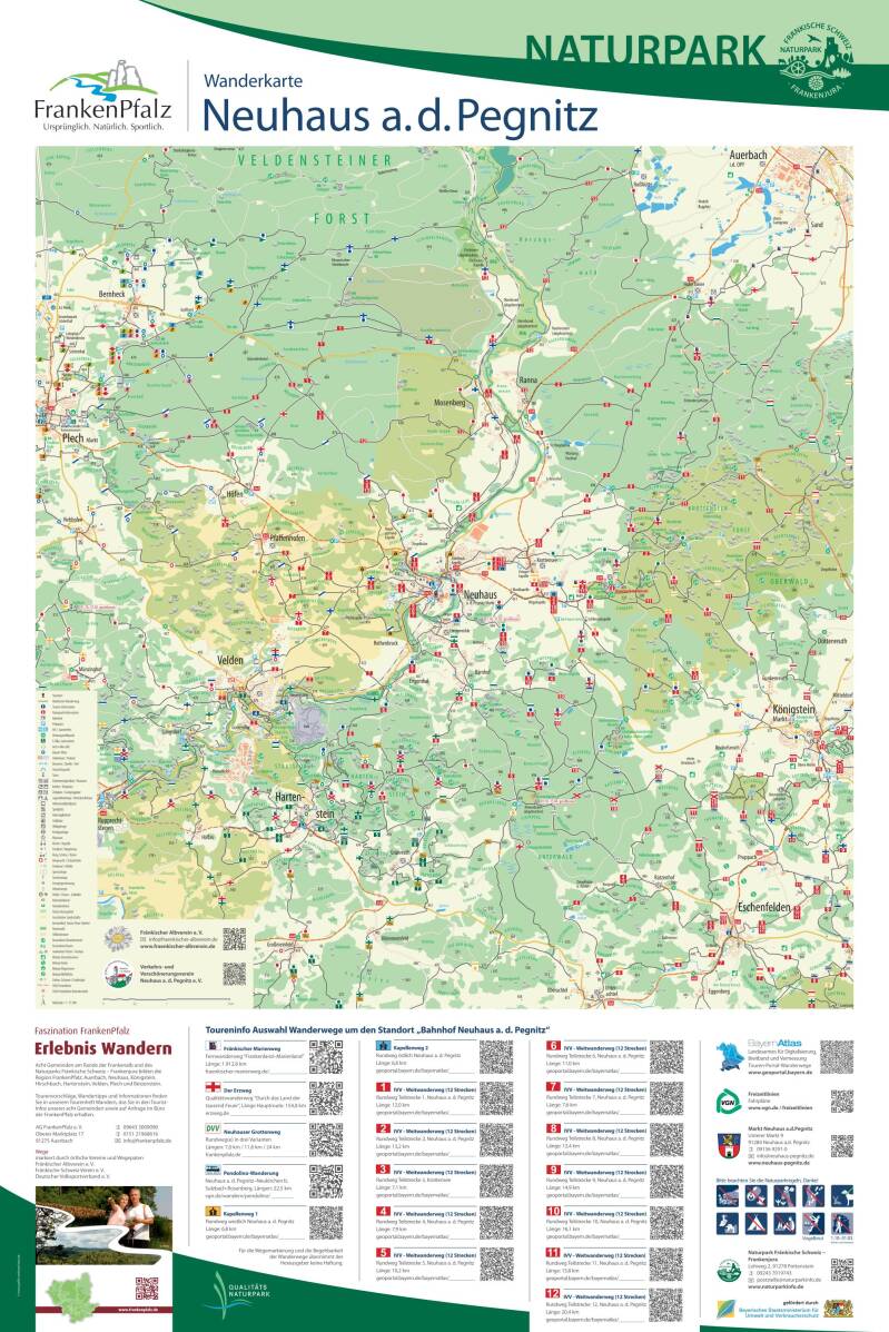 Naturpark Fränkische Schweiz-Frankenjura | Frankenpfalz - Wanderkarte Neuhaus a. d. Pegnitz