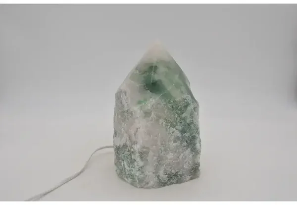 Lamp Bergkristal / Groene kwarts geslepen punt