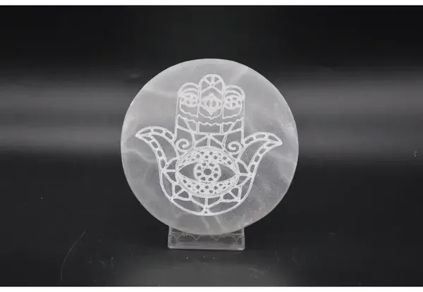 Seleniet Oplaadsteen Hamsa 10x12cm