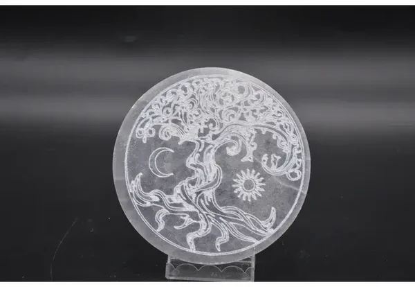 Seleniet Oplaadsteen Levensboom 10x12cm