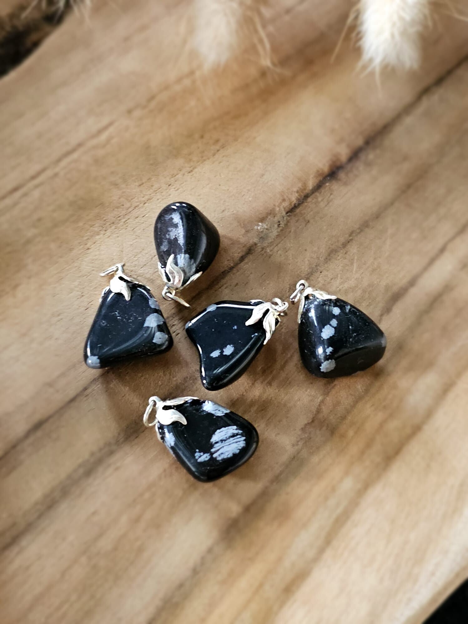 Sneeuwvlok Obsidiaan hanger