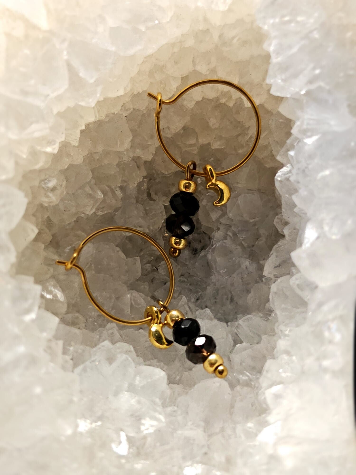 Rookkwarts oorbellen