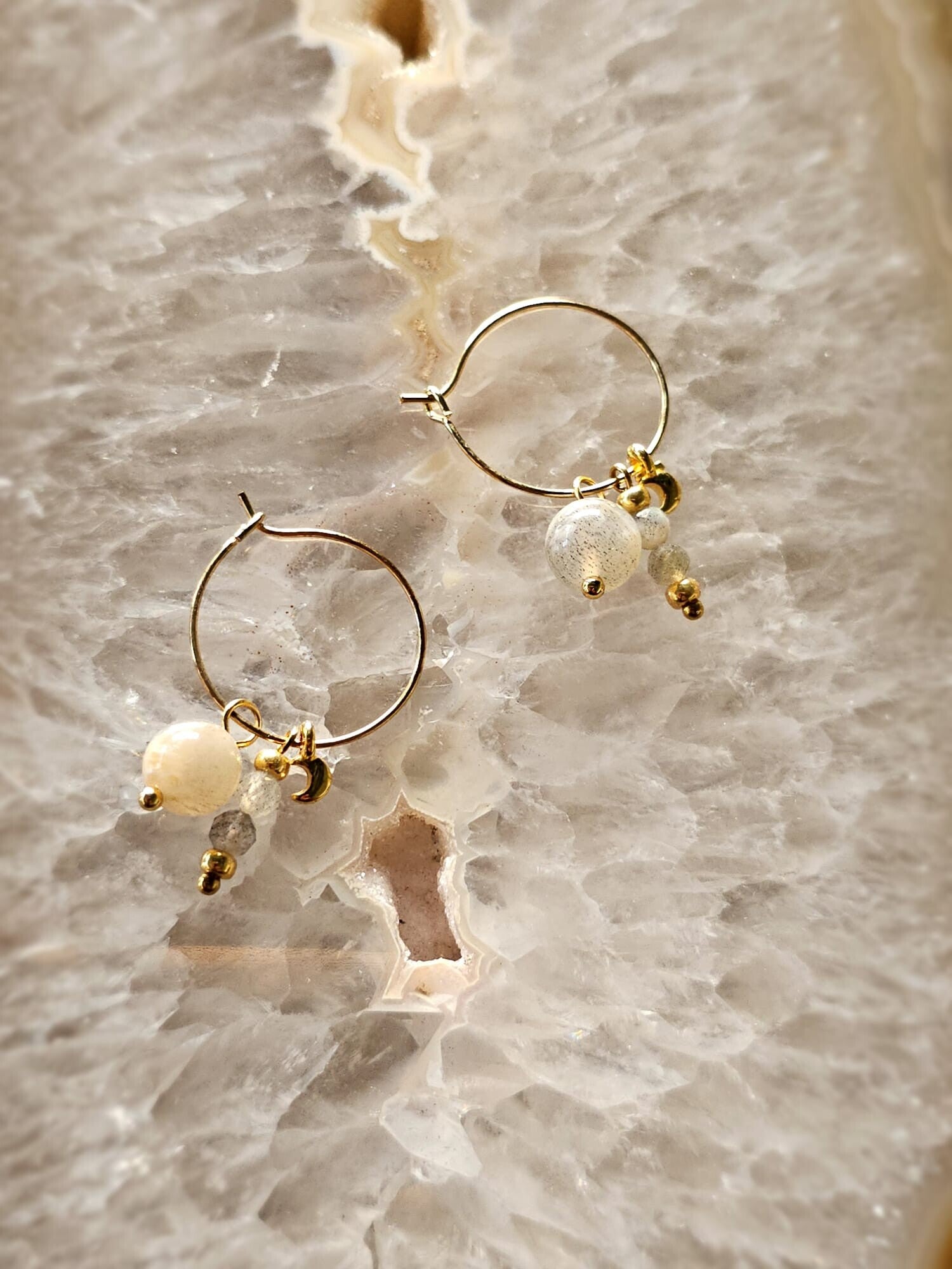 Labradoriet oorbellen