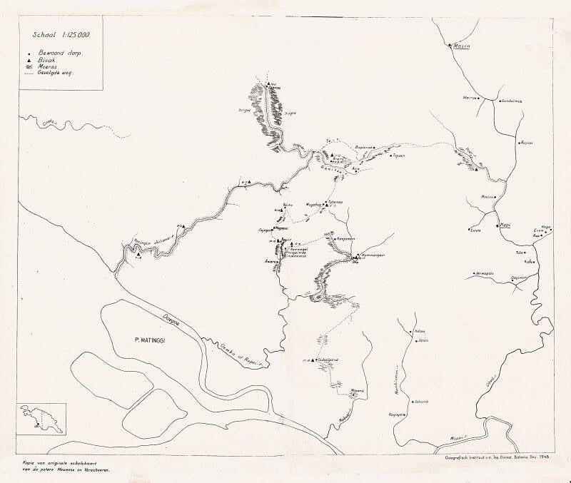 Kopie van originele schetskaart van de paters Meuwese en Verschueren (Jayapura-archief Lemari  1)