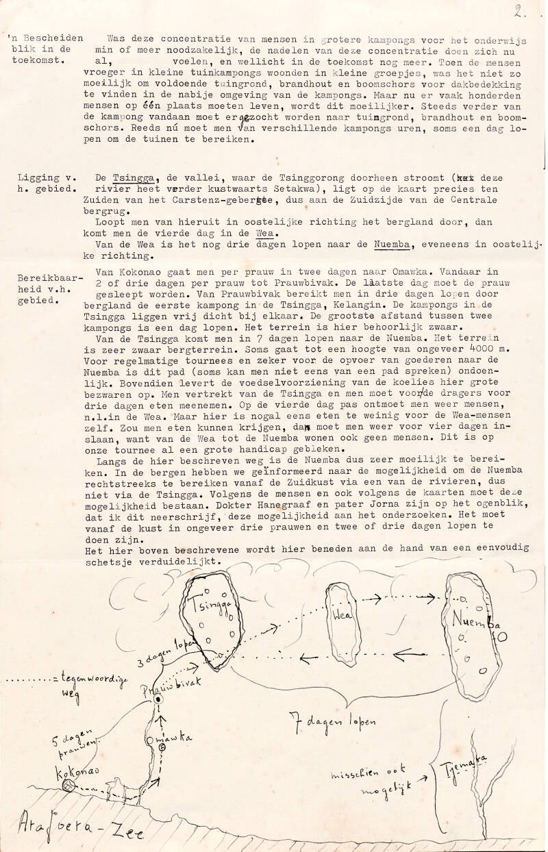 0014 Lemari Mimika Timur 1957-1962 Rapport tournee Amungme door Victorien Herman Peters 6 Juni 1957 