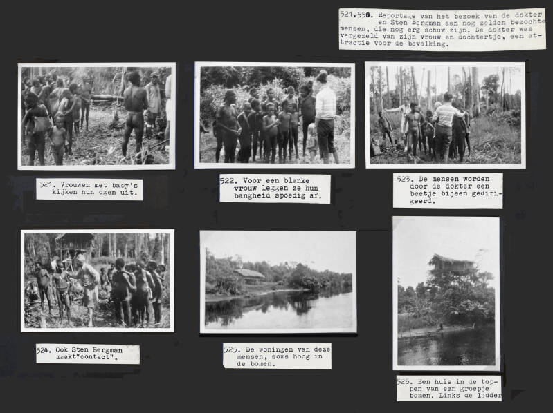 Kees van Kessel  521-525 Sten Bergman en dokter Willem Visser met vrouw en dochter op tournee-framboesia-expeditie