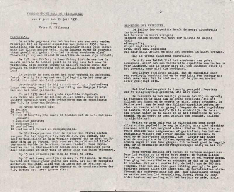 Verslag Tillemans - tocht naar de Wisselmeren 2 juni - 18 juli 1938 1-2
