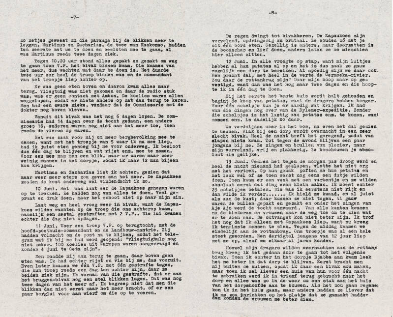 Verslag Tillemans - tocht naar de Wisselmeren 2 juni - 18 juli 1938 6-7