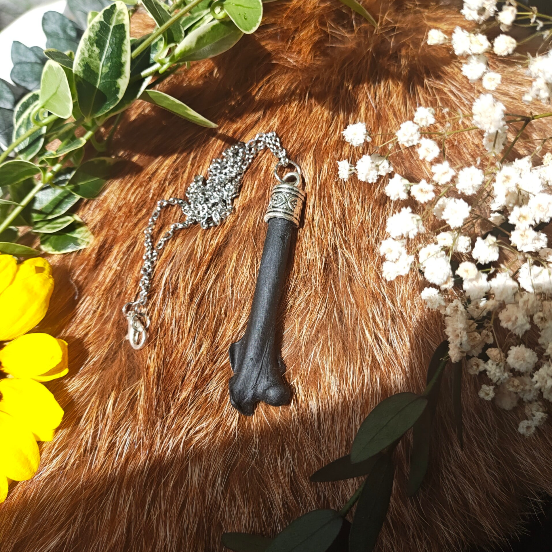 Pheasant femur necklace