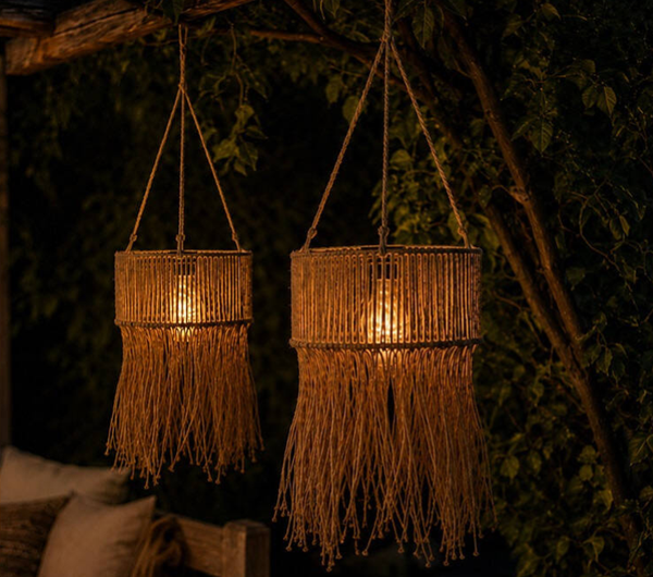 Solar hanger jute lantaarn - rond Ø25cm